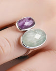 Bague Amazonite & Fluroite "Callisto" en Argent 925