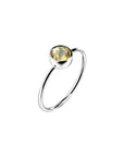 Bague Citrine Charme de la Lune "Alexiane" en Argent 925