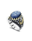 Bague Homme Cyanite Courageuse "Vicente" en Argent 925