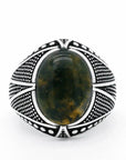 Bague Homme Pierre Agate Scintillante "Ignacy" en Argent 925