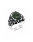 Bague Homme Pierre Agate Scintillante "Ignacy" en Argent 925