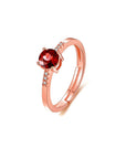 Bague Pierre Grenat "Elida" en Argent Sterling