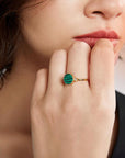 Bague Pierre Malachite "Selene" en Argent Sterling