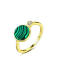 Bague Pierre Malachite "Selene" en Argent Sterling