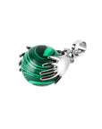 Collier Malachite "Théa" en Plaqué Argent