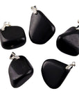 Collier Obsidienne Noire "Isaline" en Acier Inoxydable