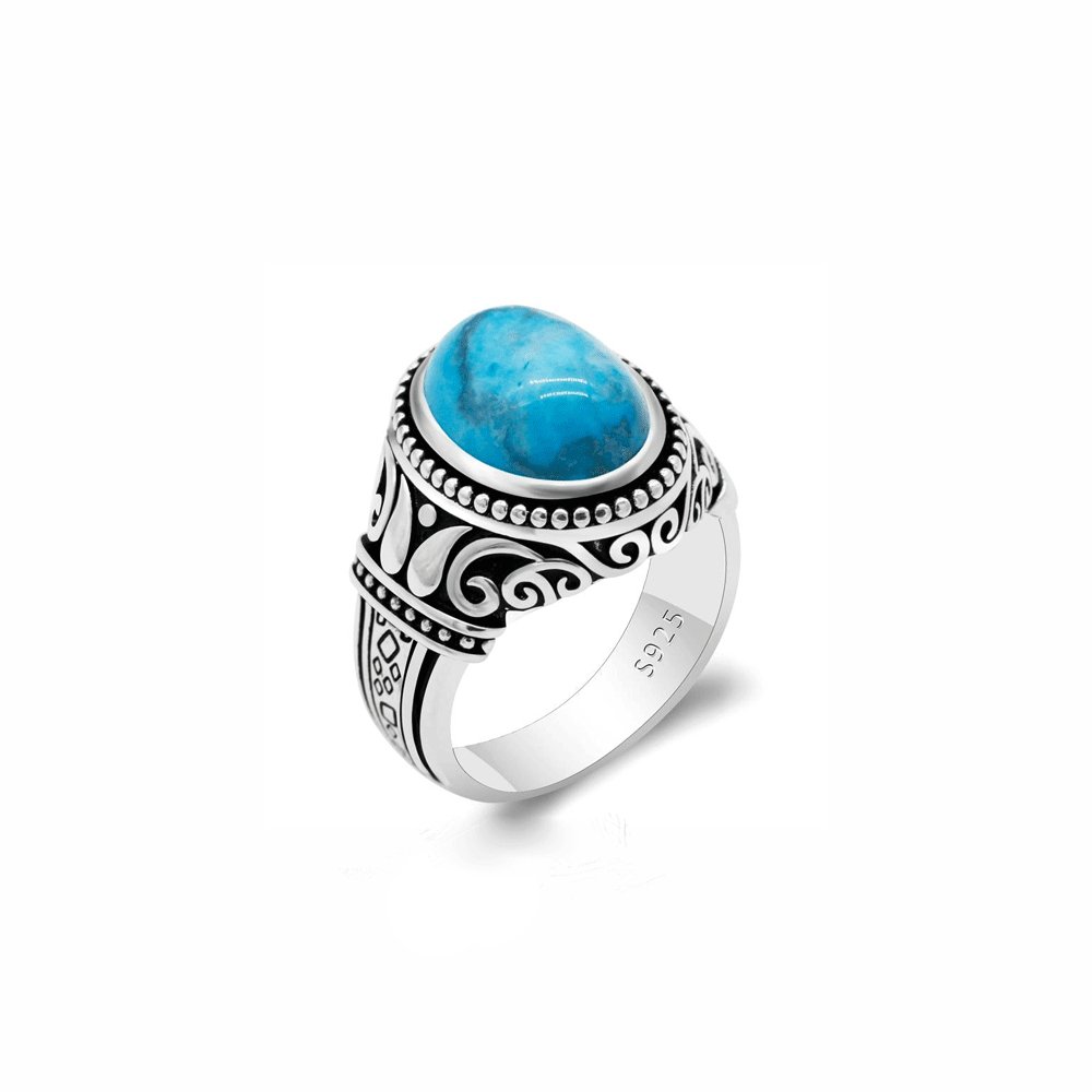Bague Turquoise En Pierre Naturelle