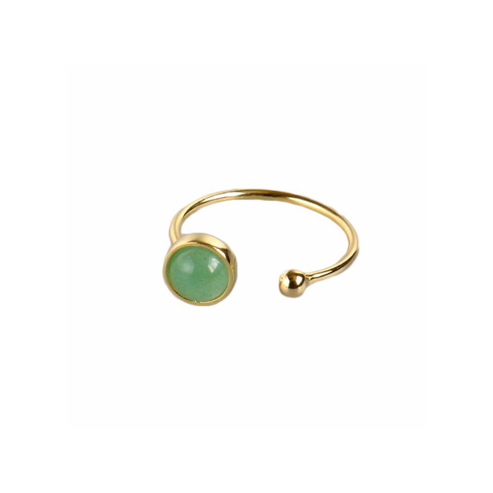 Bague Agate Verte "Calliope" en Argent Sterling