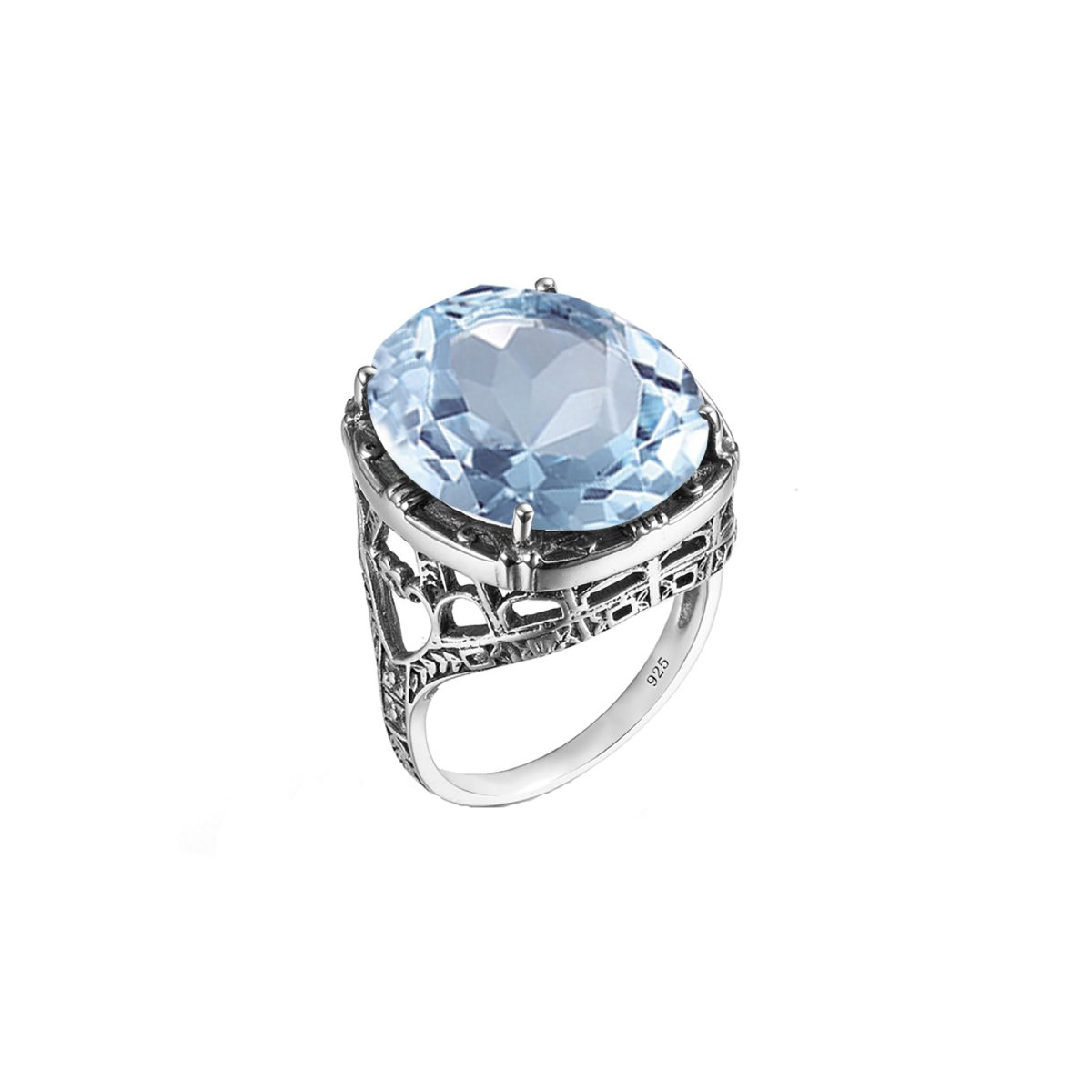 Bague Aigue Marine "Elysia" en Argent 925