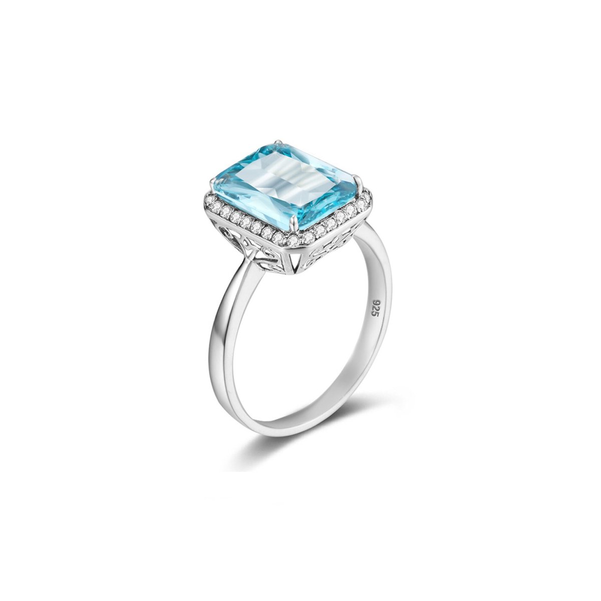 Bague Aigue Marine "Eudora" en Argent 925