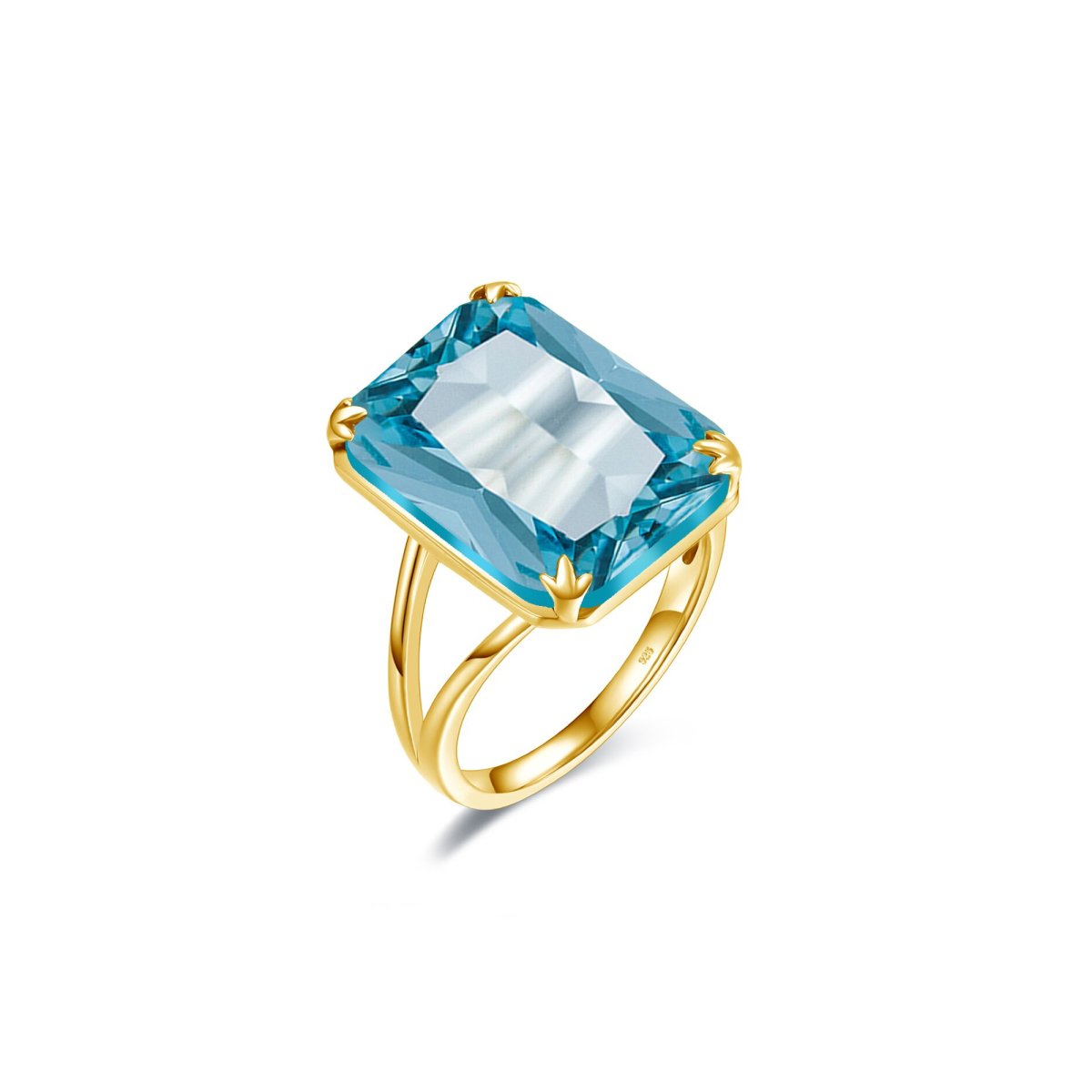 Bague Aigue Marine "Melusine" en Argent 925
