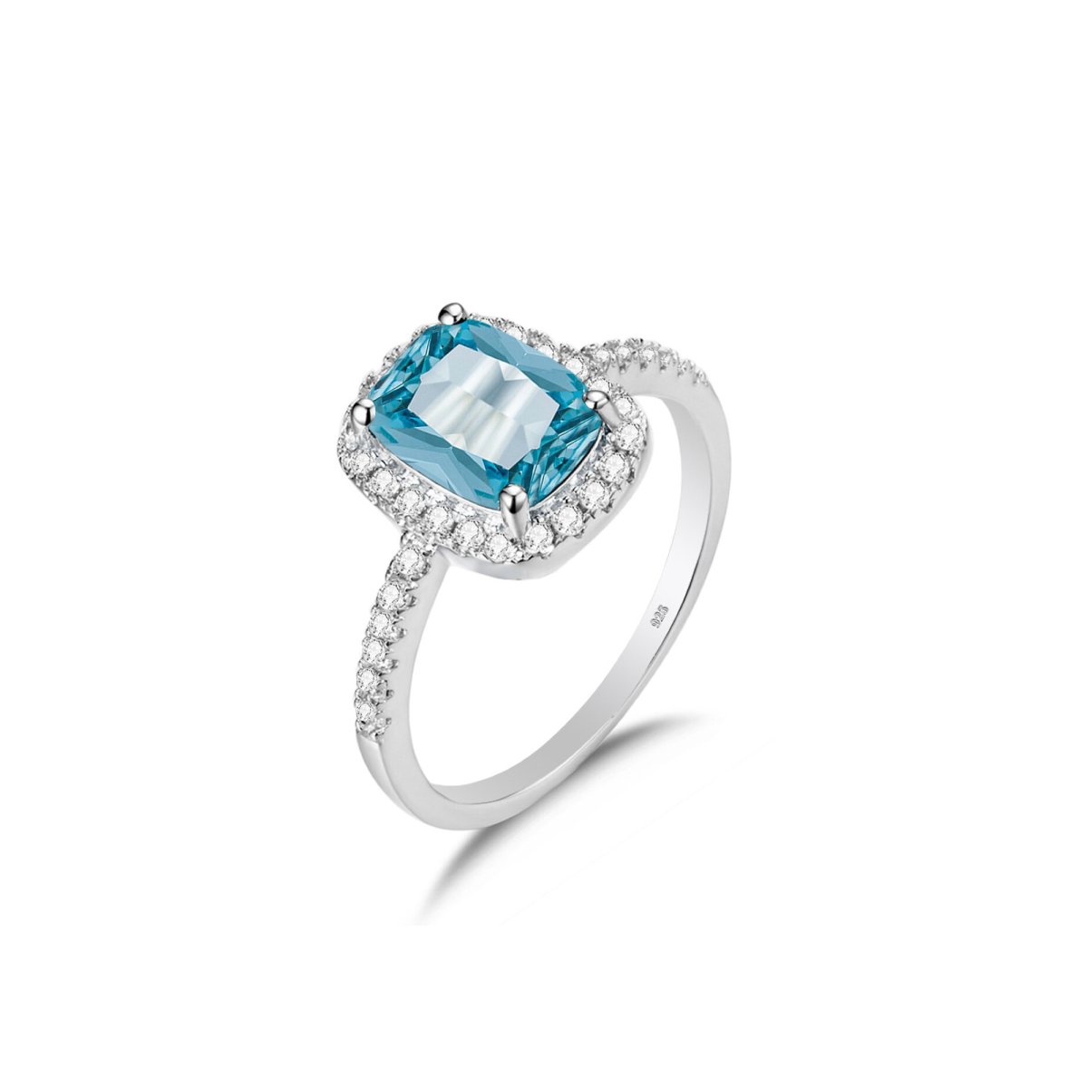 Bague Aigue Marine "Nereida" en Argent Sterling