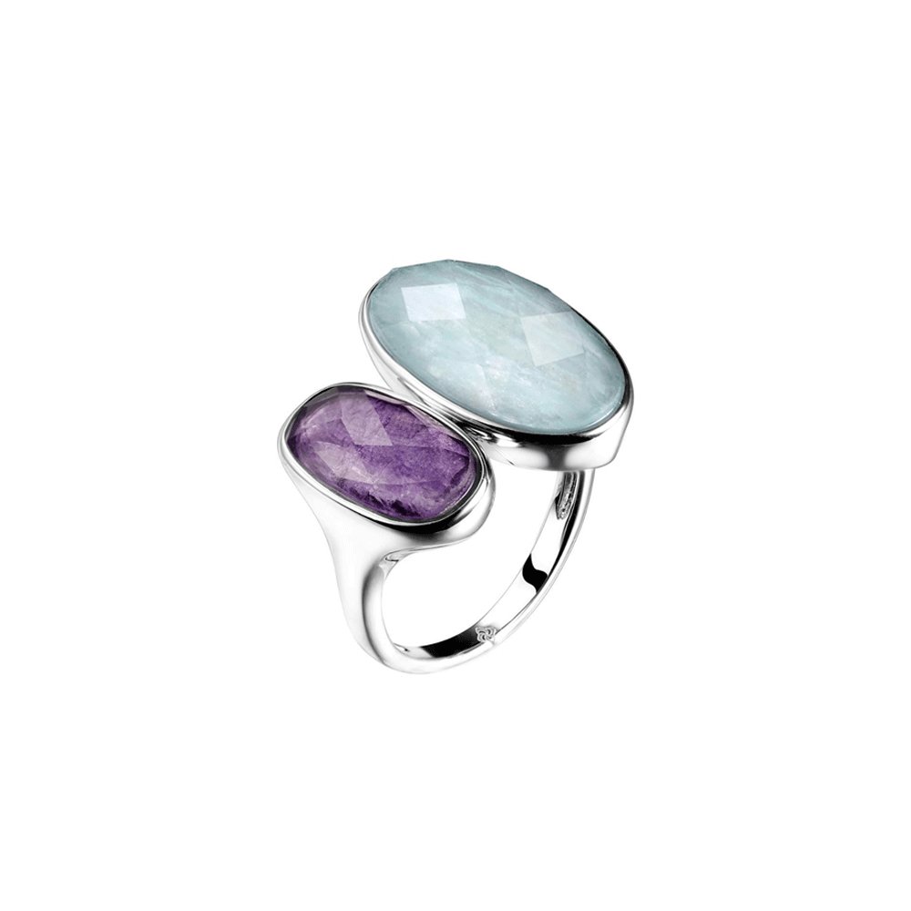 Bague Amazonite & Fluroite "Callisto" en Argent 925
