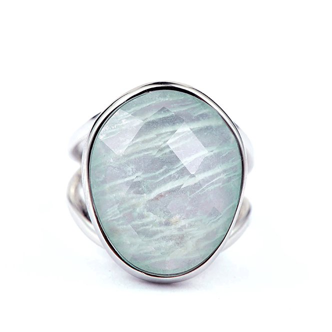 Bague Amazonite "Theophania" en Argent 925