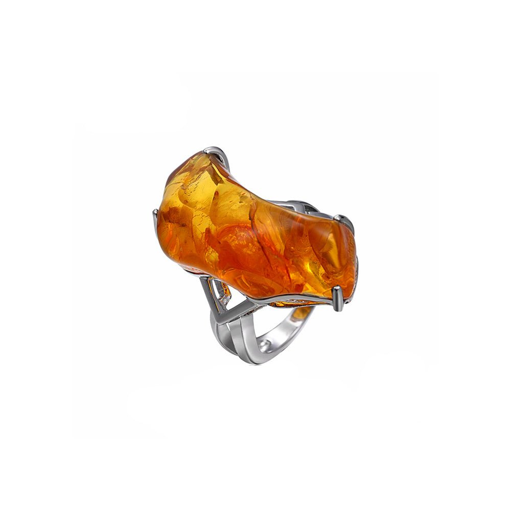Bague Ambre "Celestina" en Argent Sterling