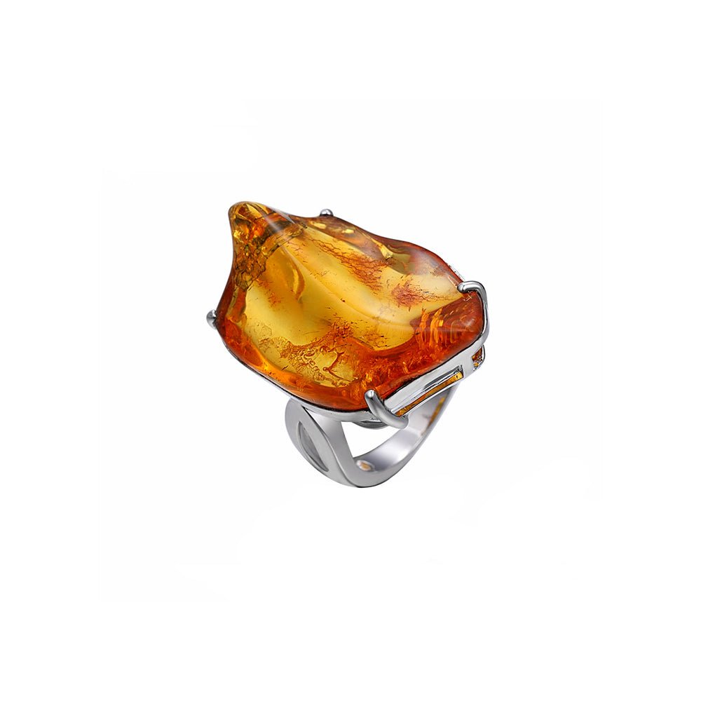 Bague Ambre "Cosima" en Argent 925