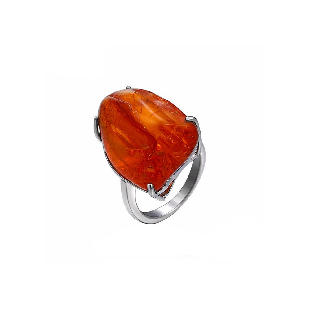 Bague Ambre "Fiorella" en Argent 925