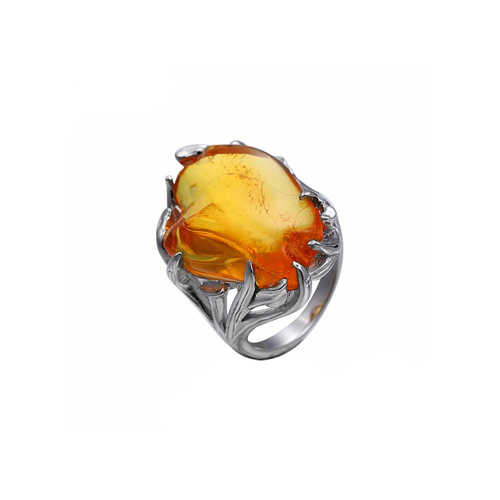 Bague Ambre "Fiorentina" en Argent Sterling