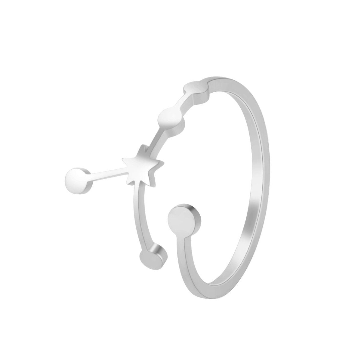 Bague Astro Cancer en Acier Inoxydable