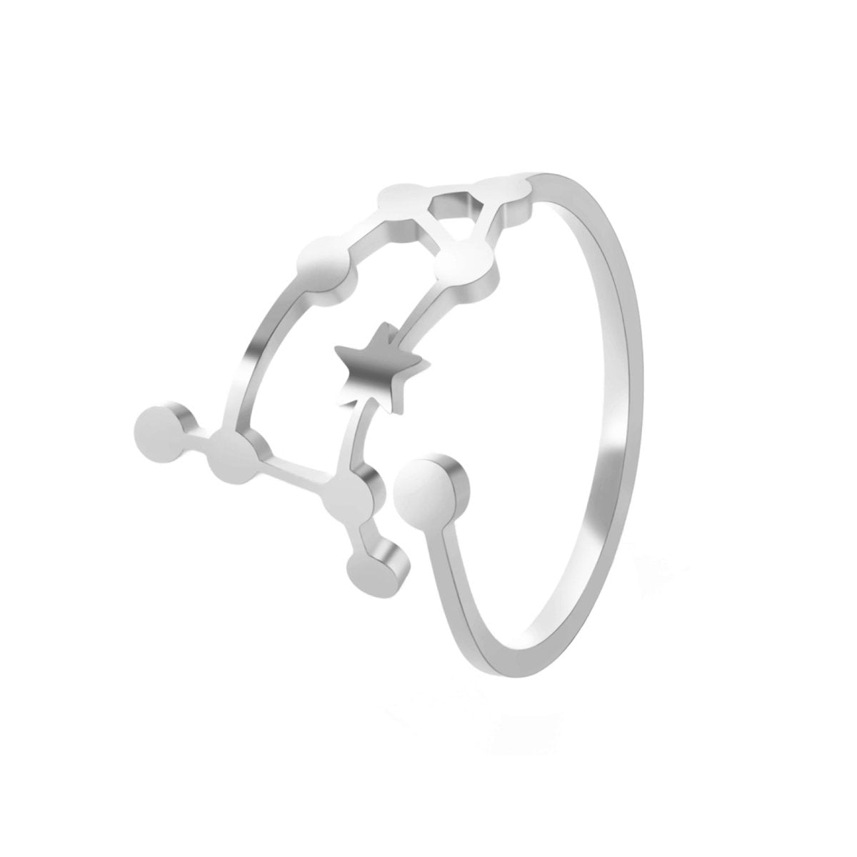 Bague Astro Gémeaux en Acier Inoxydable