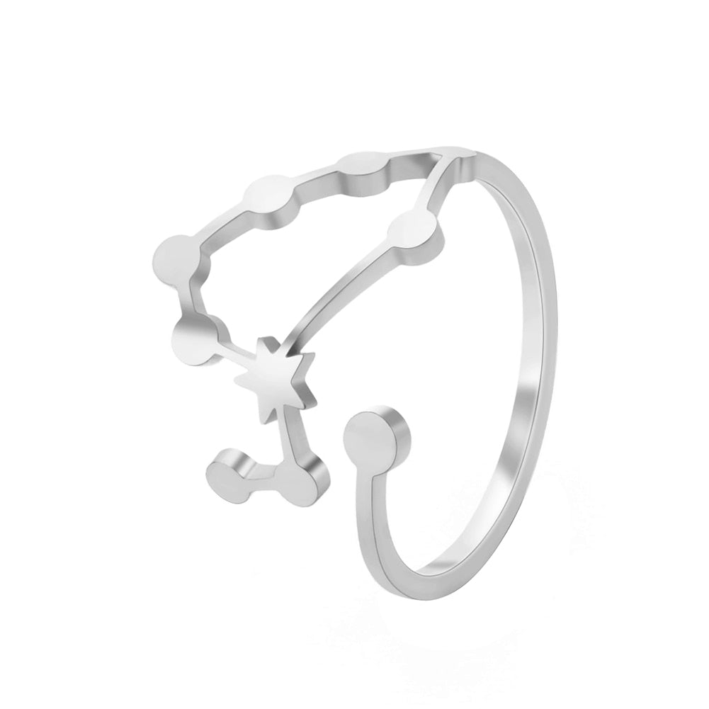 Bague Astro Lion en Acier Inoxydable