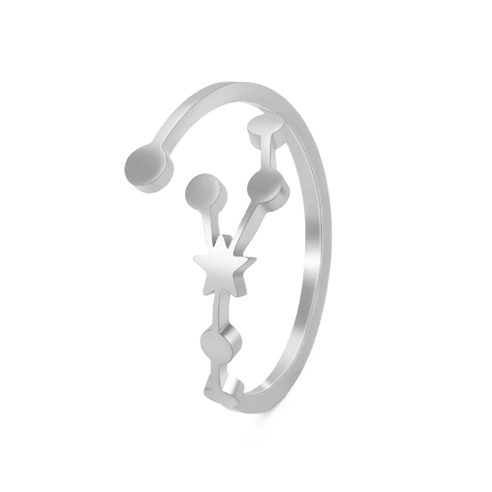 Bague Astro Taureau en Acier Inoxydable