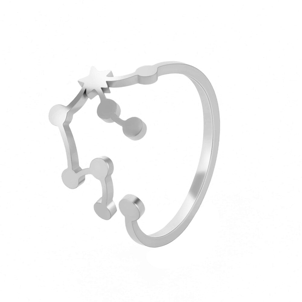 Bague Astro Verseau en Acier Inoxydable
