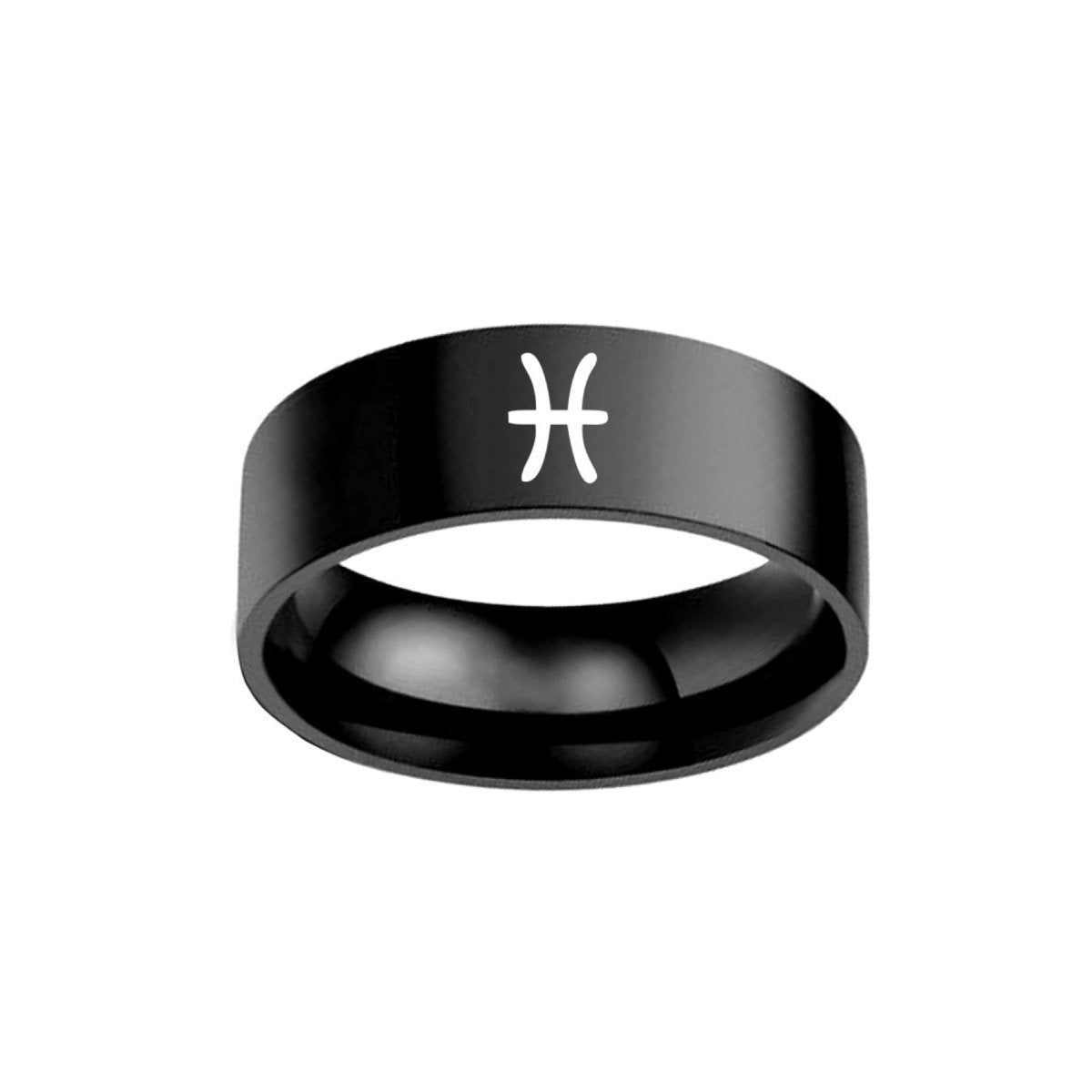 Bague Astrologique Poissons en Acier