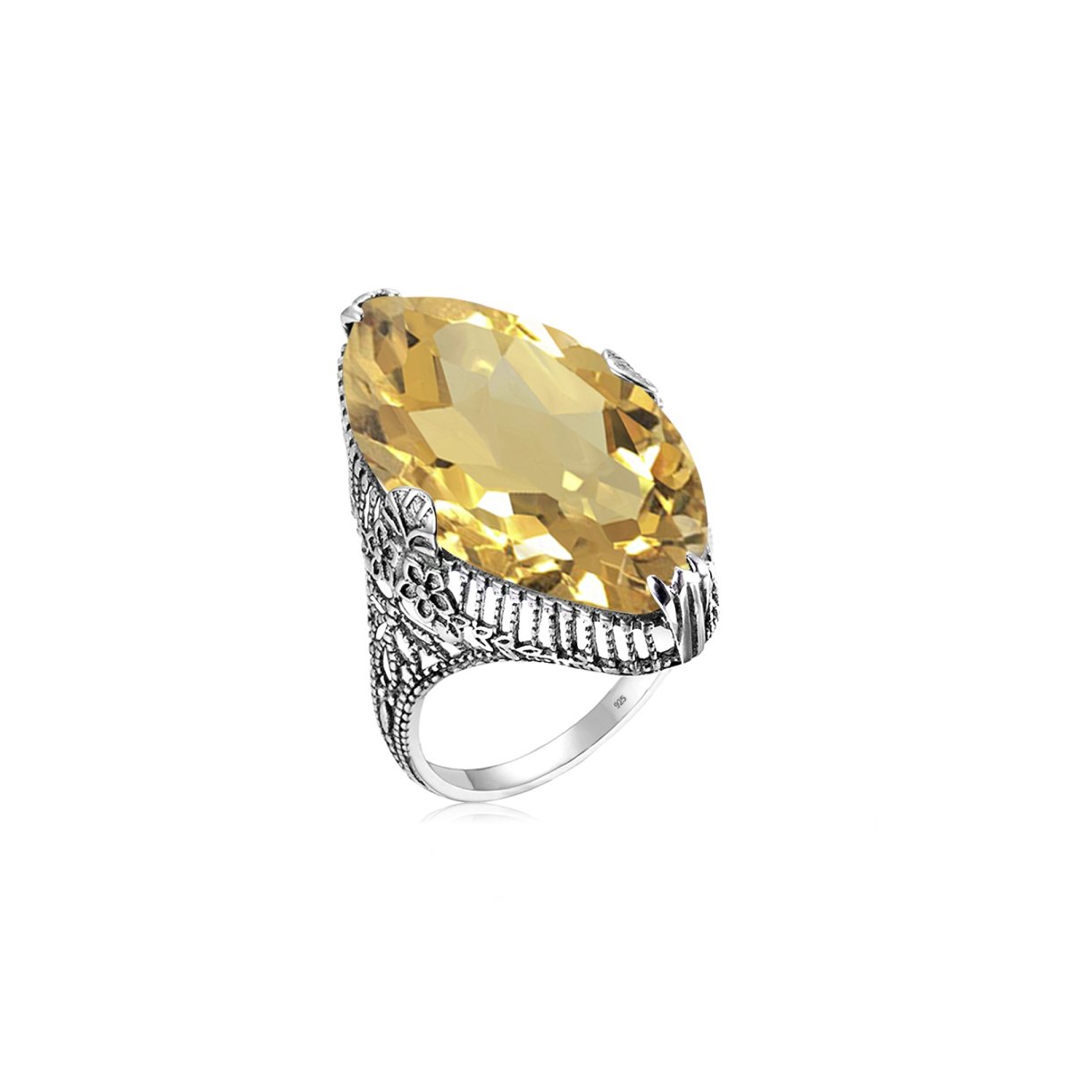 Bague Citrine "Astraea" en Argent 925