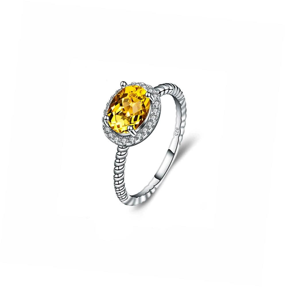 Bague Citrine "Aurora" en Argent Sterling