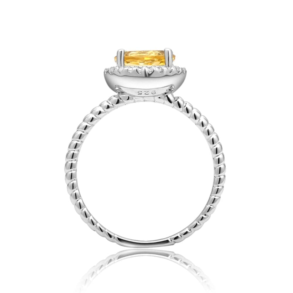 Bague Citrine "Aurora" en Argent Sterling