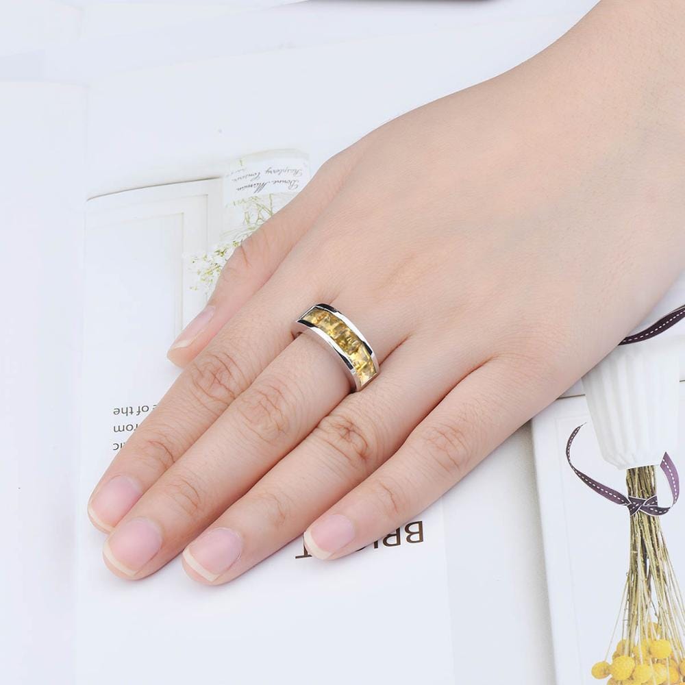 Bague Citrine Captivante "Camille" en Argent 925