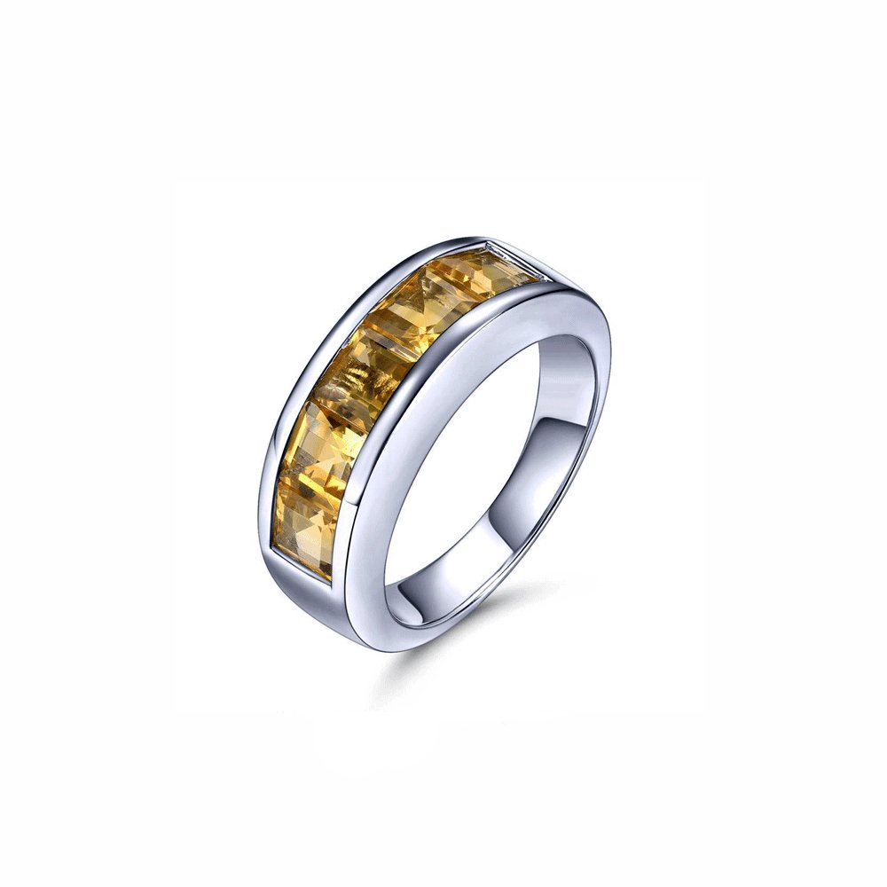 Bague Citrine Captivante "Camille" en Argent 925