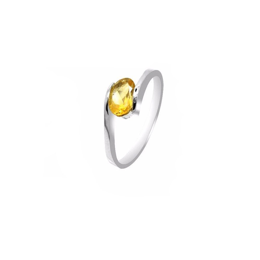 Bague Citrine Charme Naturel "Emma" en Argent 925