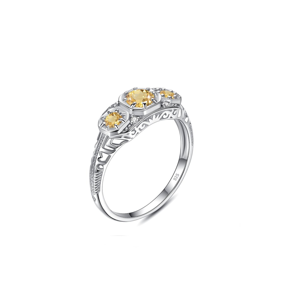 Bague Citrine Clarté "Oriana" en Argent 925