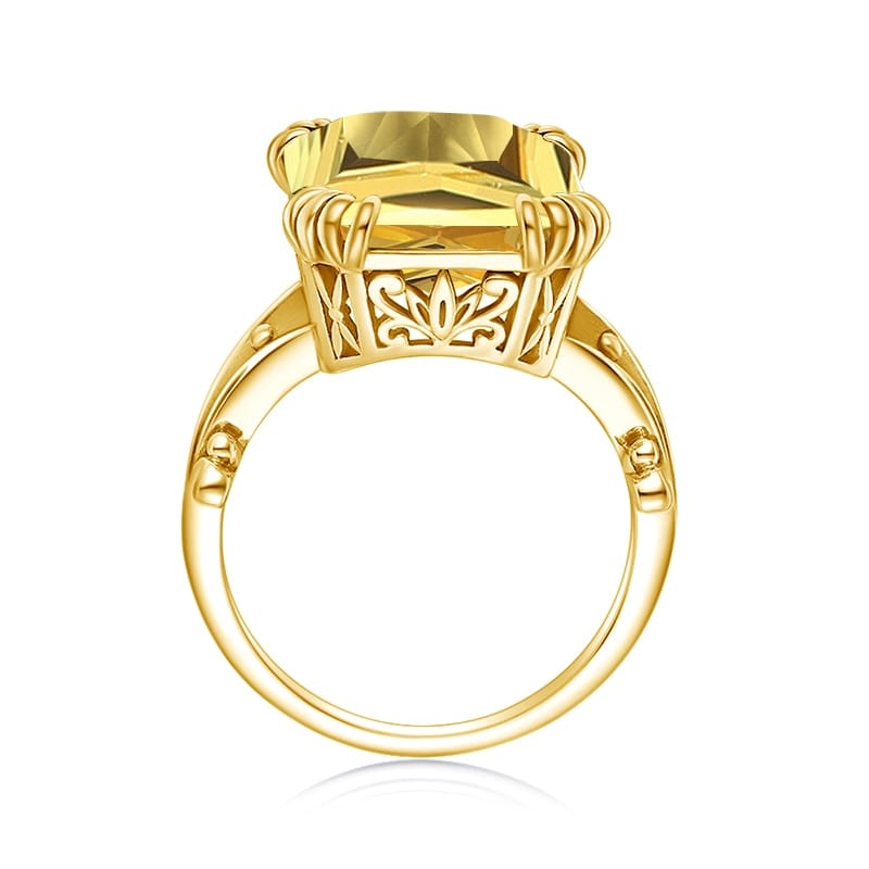 Bague Citrine Dorée "Katalina" en Argent 925