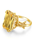 Bague Citrine Dorée "Katalina" en Argent 925
