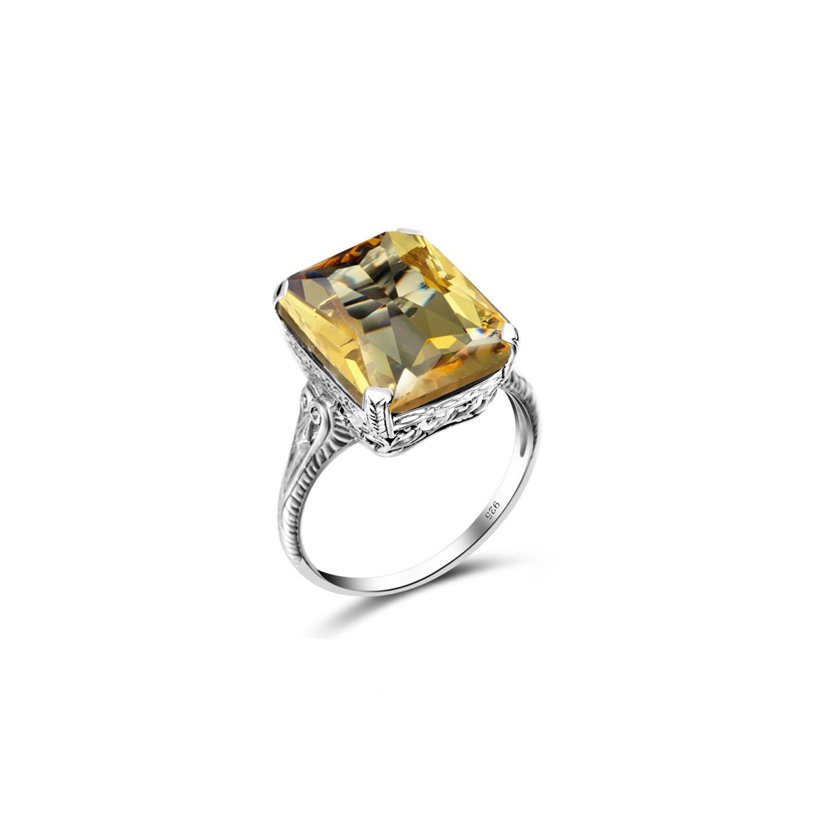 Bague Citrine Douceur "Celestia" en Argent 925