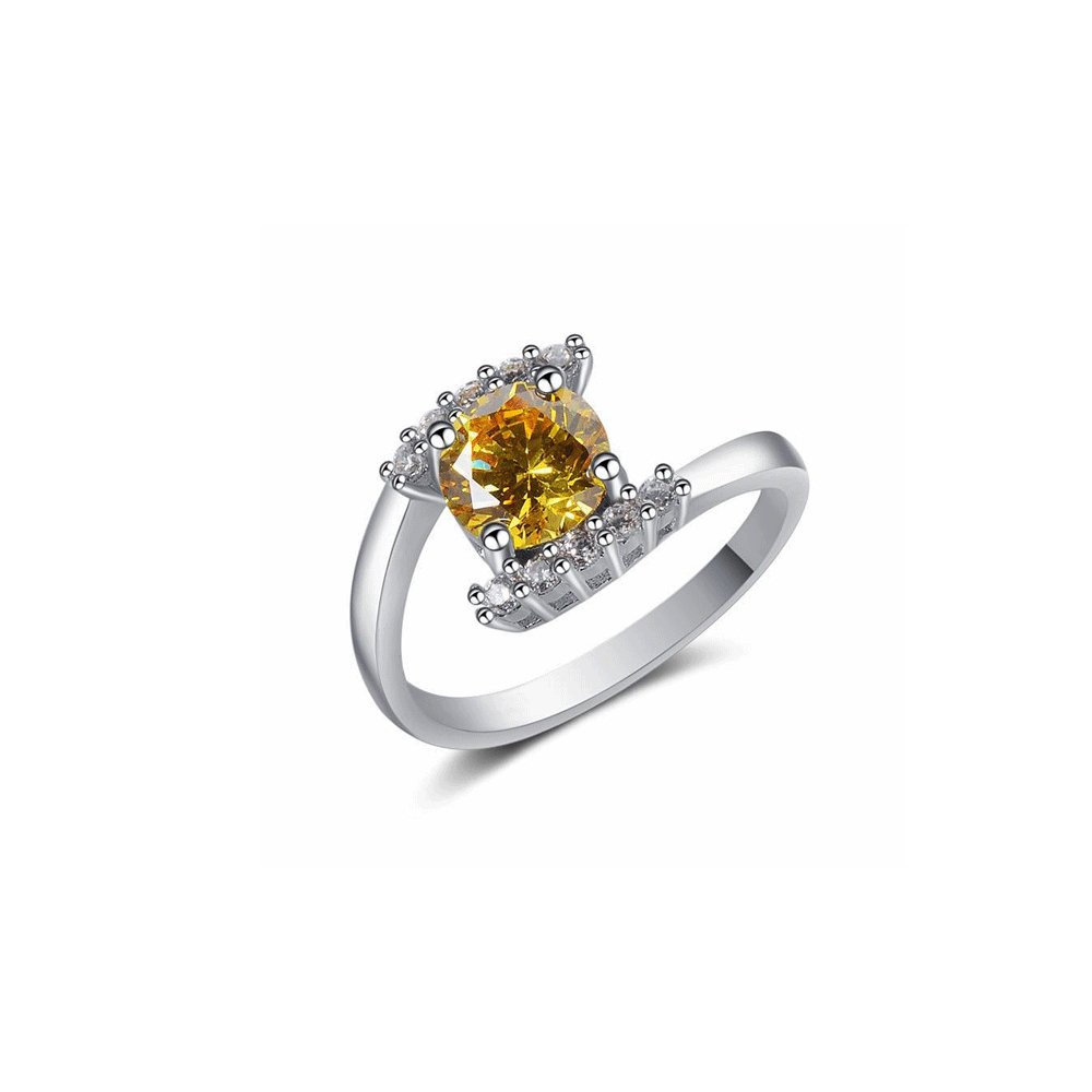 Bague Citrine Doux Rêve "Lucia" en Argent 925