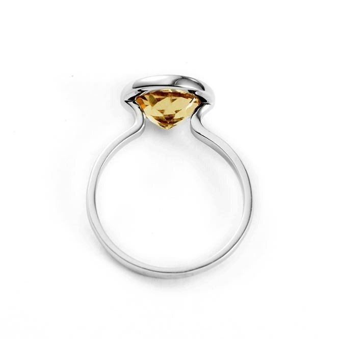 Bague Citrine Éclat de Nuit "Zélie" en Argent 925