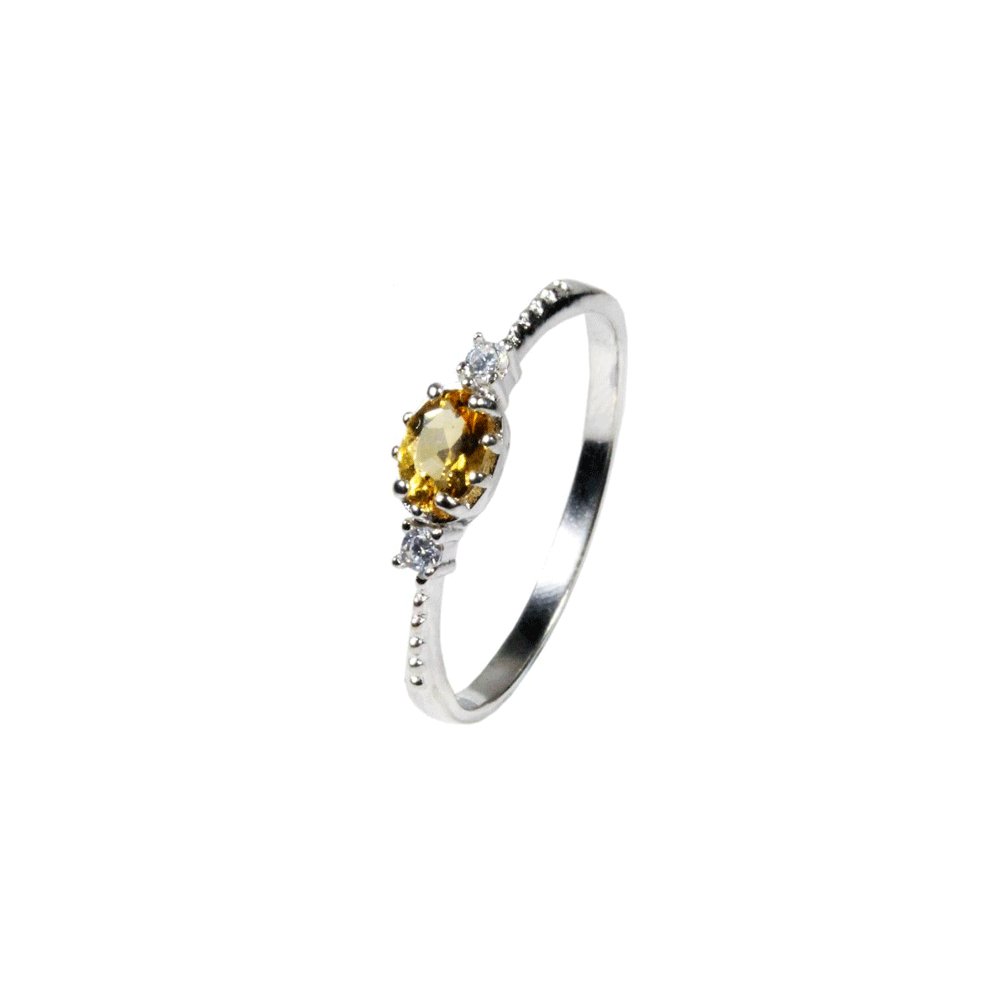 Bague Citrine Éclat Stellaire "Raphaëlle" en Argent 925