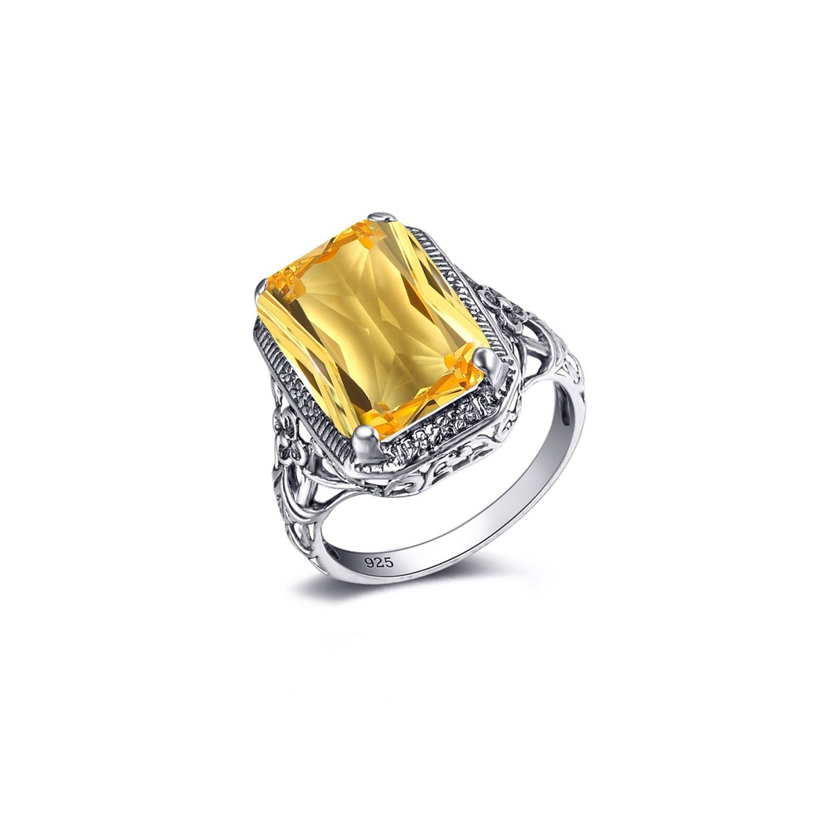 Bague Citrine Envoûtante "Victoria" en Argent 925