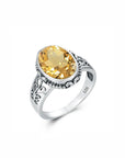 Bague Citrine Étoile du Soir "Aria" en Argent 925