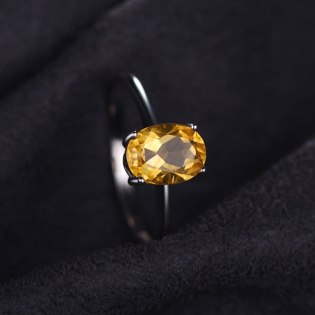 Bague Citrine Étoile Filante "Théoxane" en Argent 925