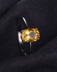 Bague Citrine Étoile Filante "Théoxane" en Argent 925
