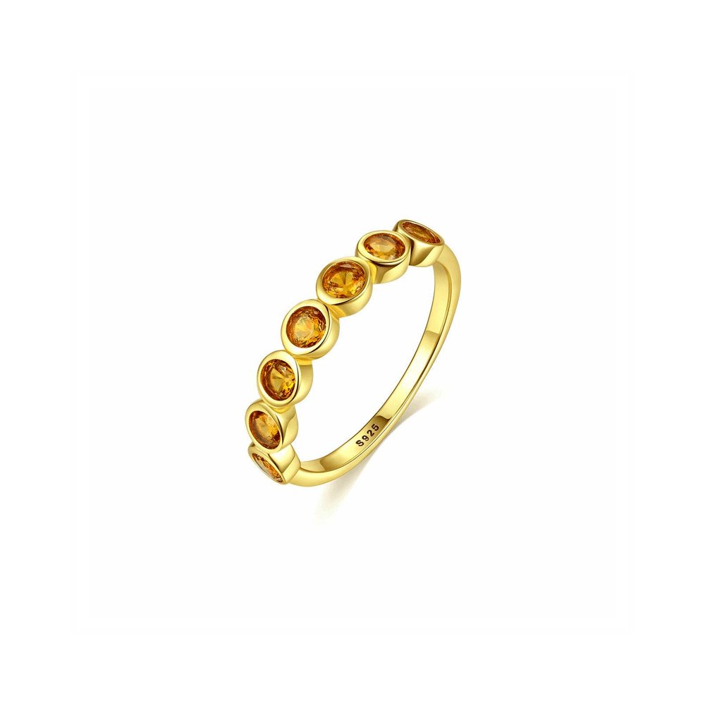 Bague Citrine Lueur Céleste "Élodie" en Argent 925