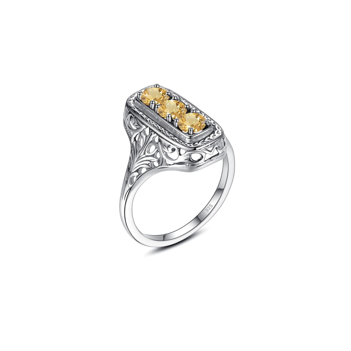 Bague Citrine Mystique "Luna" en Argent 925