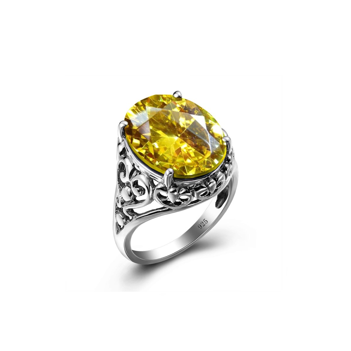 Bague Citrine Précieuse "Seraphina" en Argent 925