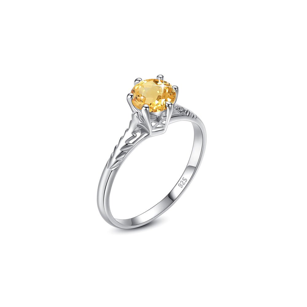 Bague Citrine Raffinée "Alezia" en Argent Sterling