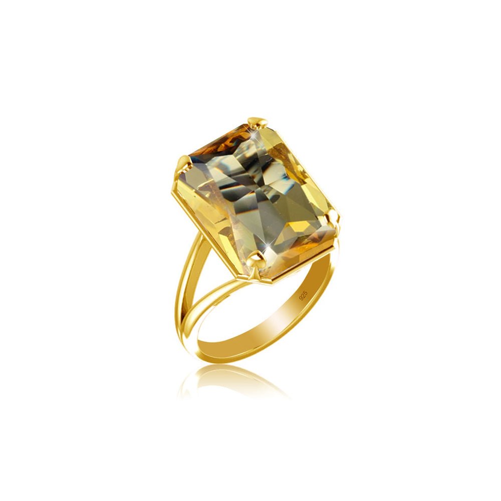 Bague Citrine Sophistiquée "Olga" en Argent 925
